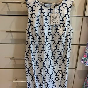 Lesley Evers XL Never Worn Blue & White Dress NWT